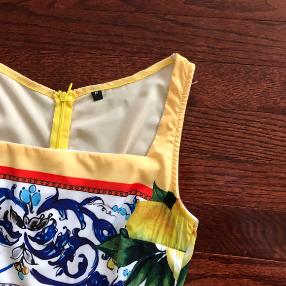 COLORFUL CASUAL SUMMER DRESS (Yellow) - Picture 2 of 4